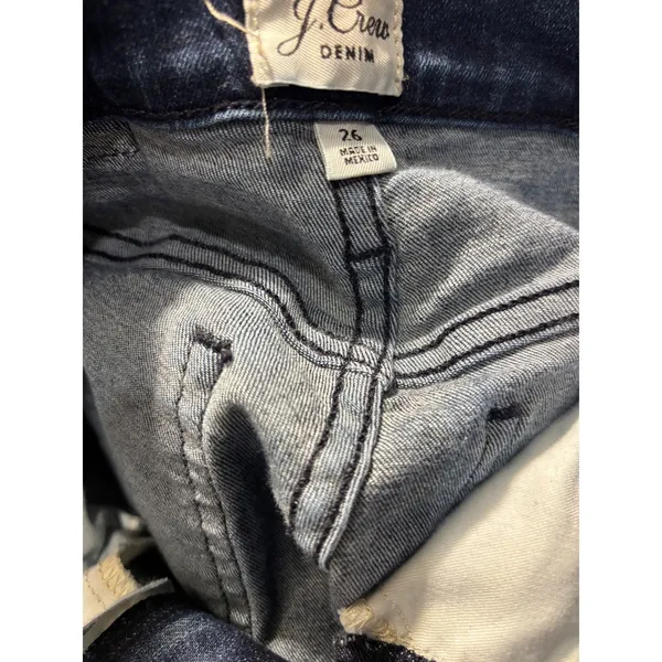 J.Crew Vintage Straight High Rise Jeans Dark Wash Blue Denim Size 26 - Image 8