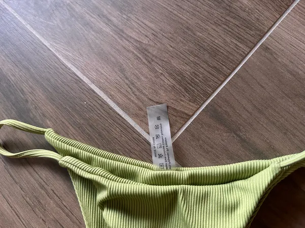 Olive Green Ribbed Triangle Bikini Set Size M Size M - Image 6