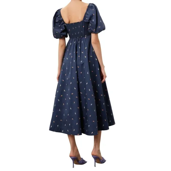 Hill House Home Matilda Dress in Navy Floral, Size XXS​ - Image 3