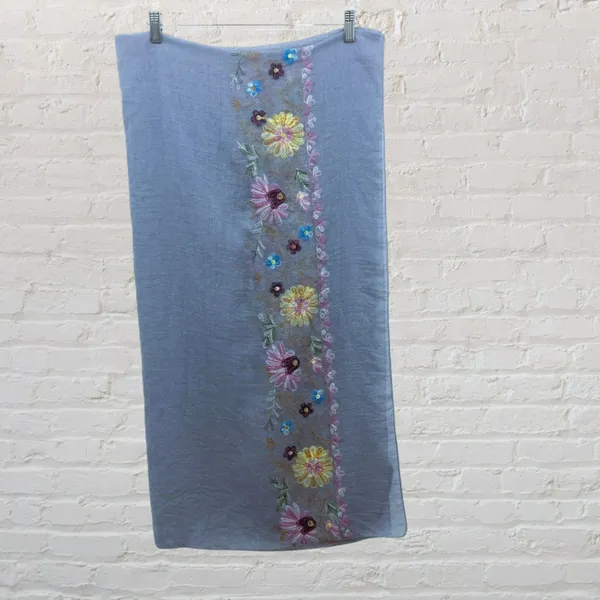 NWT Bijoux Terner Embroidered Floral Border Scarf / Wrap Shawl - Image 5