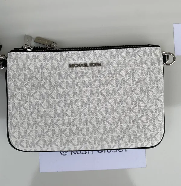 MK Medium Triple Pouch Crossbody - Black Multi - Image 8