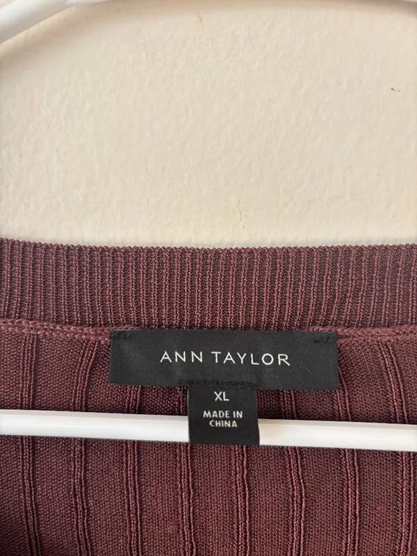 Ann Taylor Brown Button Down Cardigan - Size XL - Image 3