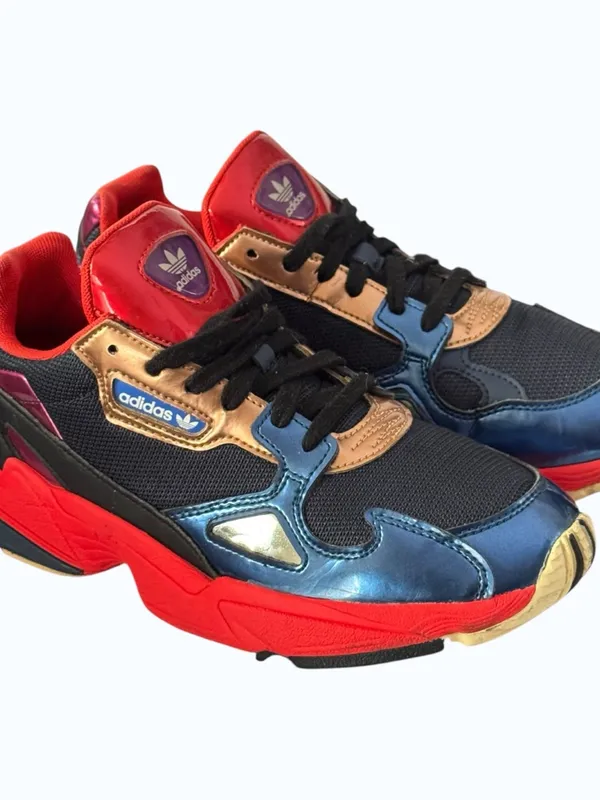 Adidas Originals Falcon Collegiate Navy Blue Red Sneakers Women’s Size 8 - Image 13