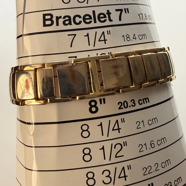 Elegant Figaro Couture Gold-Tone Rectangular Quartz Watch Working New Battery - Image 6