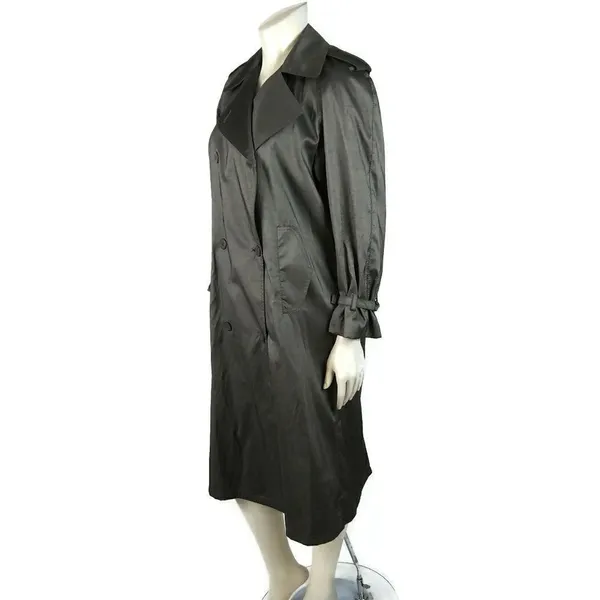 Womens Metallic Gray Trench Coat DECREE‎ - Image 3