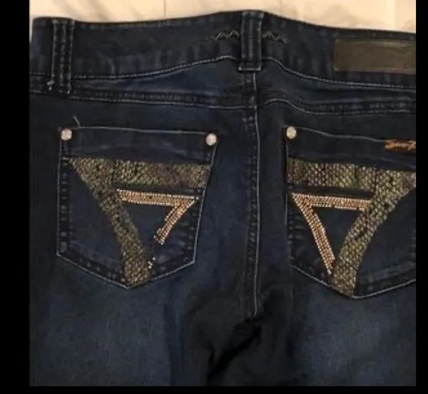 7 For All Mankind Dark Blue Skinny 28 - Image 4