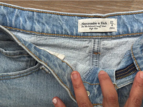 Abercrombie and Fitch denim curve love shorts. - Image 4