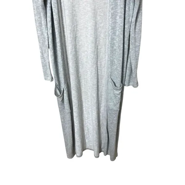 Aerie Gray Long Line Open‎ Front Cardigan Size M - Image 3