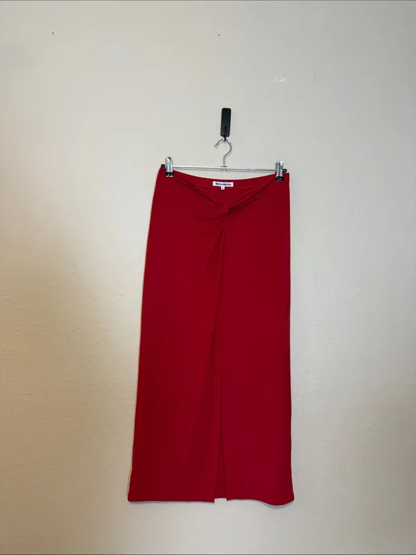 Reformation RYLAN Red Knot‎ Front Midi Skirt Size Medium - Image 3