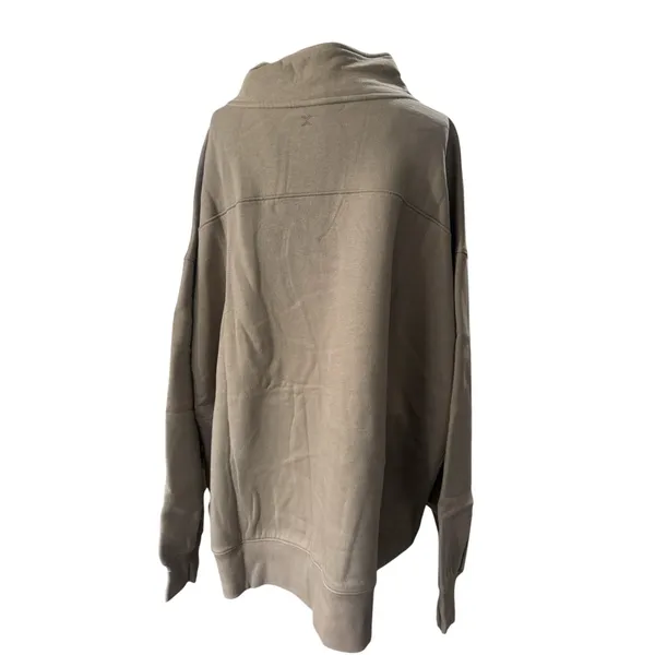 Xersion Women's Plus 2X Oversized Half Zip Pullover Sweatshirt Tan NEW - Image 4