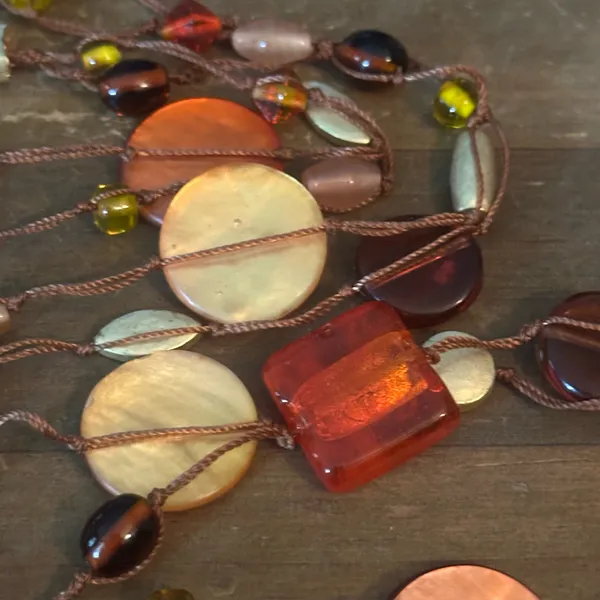 Coldwater creek earth tone station glass bead necklace - Image 4