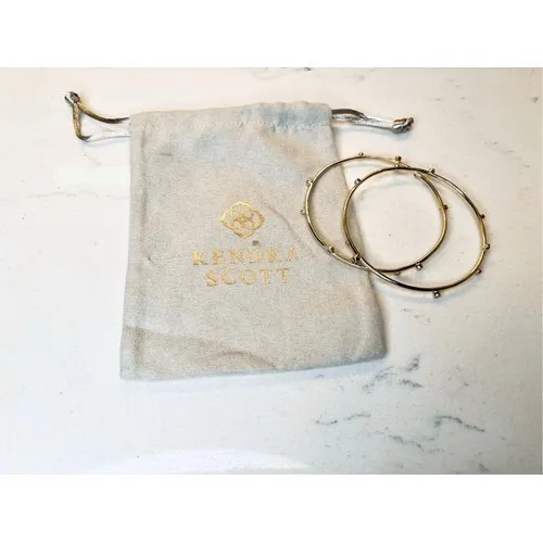 Kendra‎ Scott Gold Tone Crystal Bangle Stacker Bracelet Jewelry Dainty Sparkling - Image 5