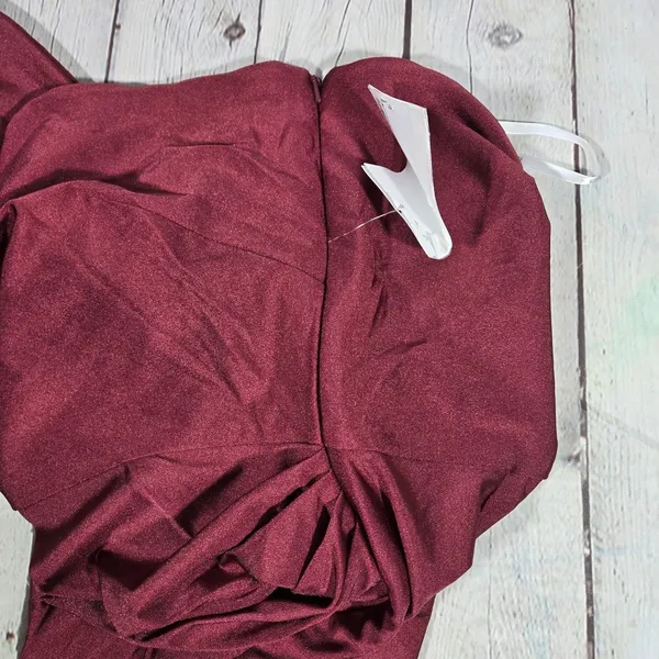 Cynthia & Sahar‎ *Flawed* Mermaid Dress with Slight Train in Cabernet CS108 XL - Image 8