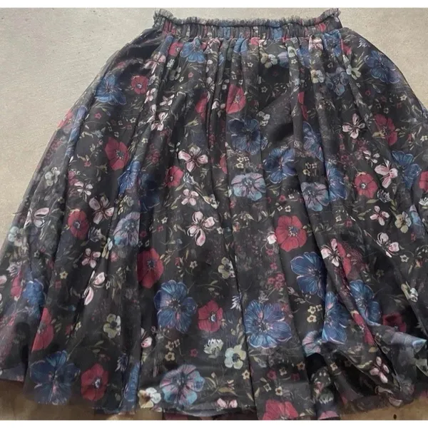 Disney Snow White Black floral Tulle Skirt by Lauren Conrad Women’s Size M - Image 6