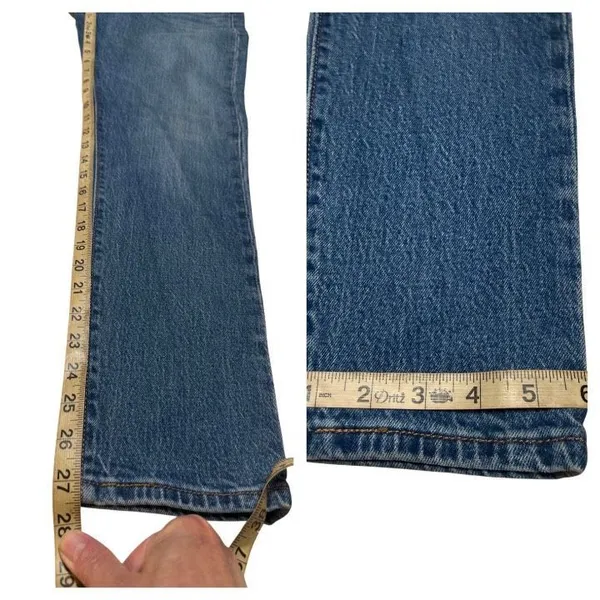 Levi's Premium 501 Skinny Jeans Womens 27x27 Big E Medium Indigo Wash Button Fl - Image 8