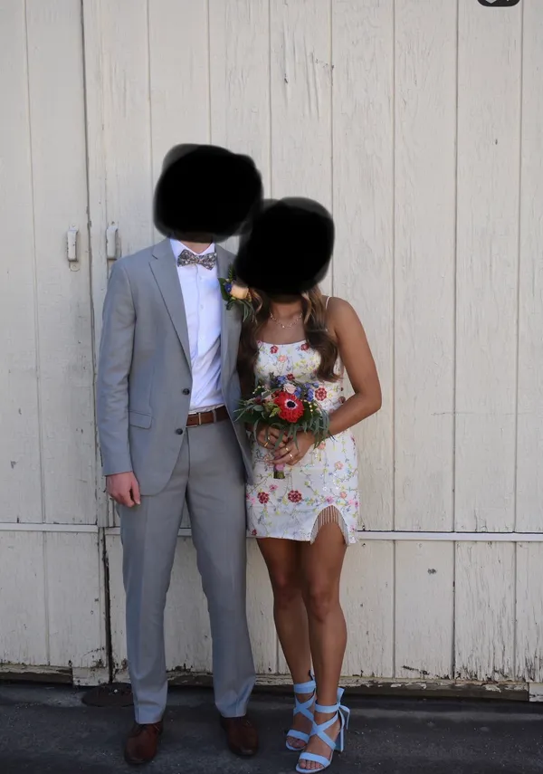 Amarra white floral homecoming dress - Image 4