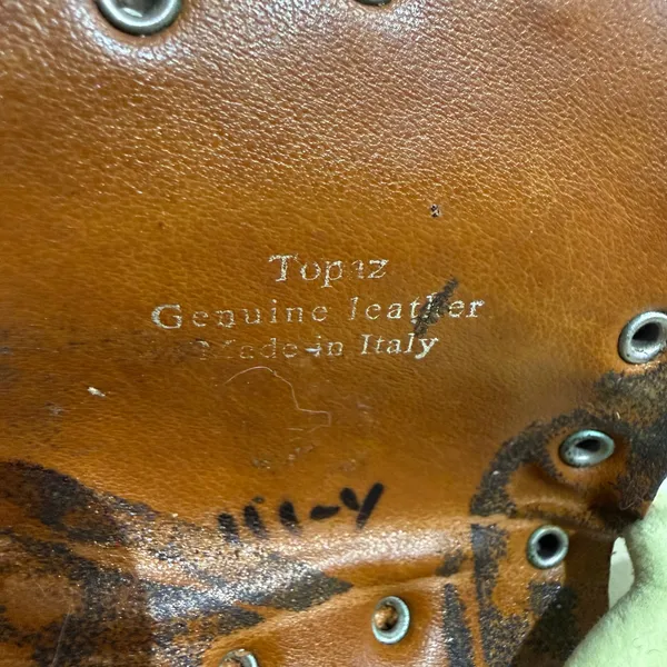 Topaz Brown Genuine Leather Studded Made in Italy Vintage Belt - Image 7