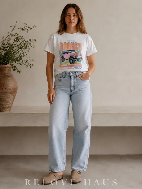 Ford Bronco Retro Graphic Tee Pastel Desert Americana Oversized Women’s XL - Image 6