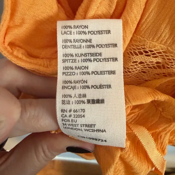 Free People Home Again Tank Top Cropped Orange NWT size Extra Small - Image 12