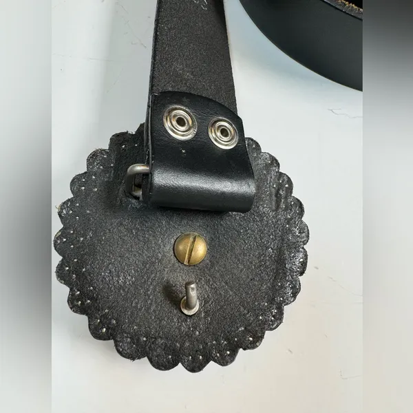 Vintage Cowboy Decor Lonestar Stud Leather Belt Rhinestone Buckle 36 Studded - Image 4