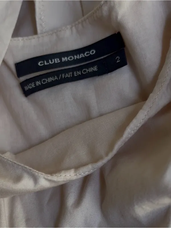 Club Monaco Cream Pleated Sleeveless Midi Dress - Image 2