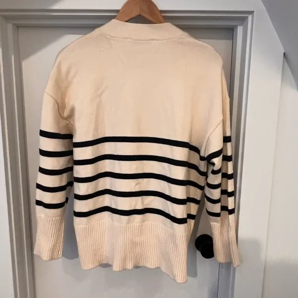 NWT Zara Cream and Black Knit Cardigan Sweater - Image 3