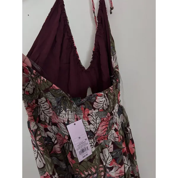 New Women’s Wild Fable Tropical Palm Print Maxi Dres Rayon Stretchy size Medium - Image 7