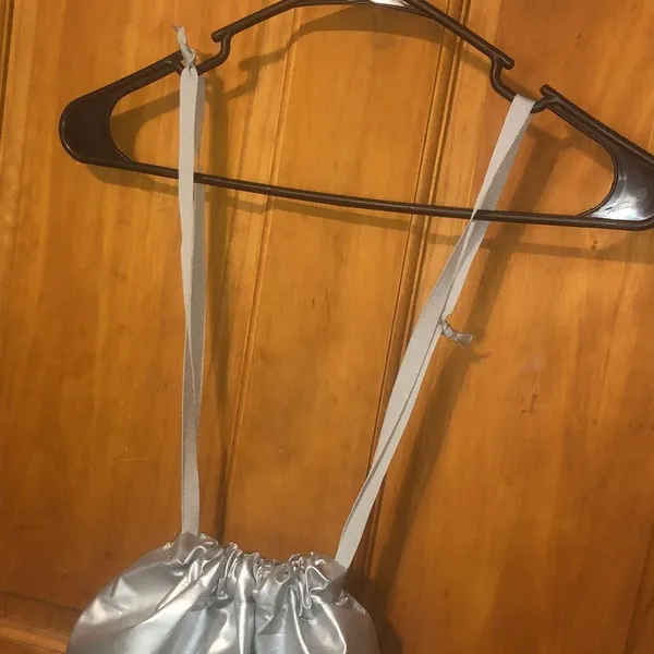 371. Athleta Metallic Silver Drawstring Bag - Image 4