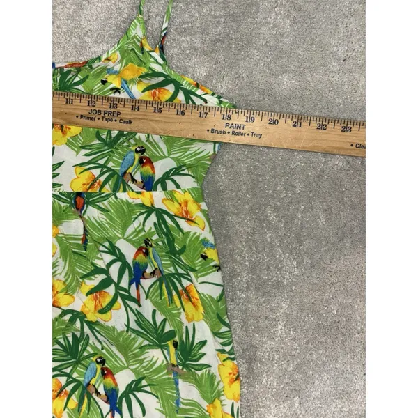 American Apparel Parrot Yellow Green Flowy Tropic Tank Dress Women's‎ Sz Small - Image 4