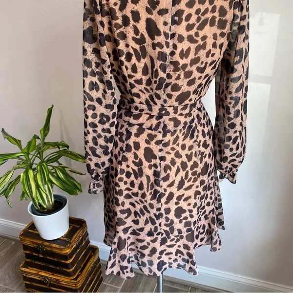Whistles Flounce Dress Brushed Cheetah‎ Flippy Dress Career Wear - Image 7
