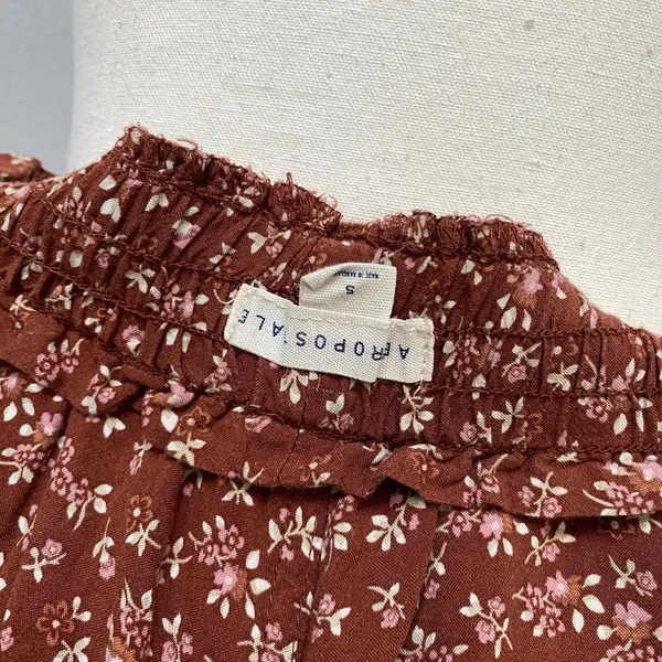 Aeropostale Brown Ditzy Floral Shorts Flowy Elastic Drawstrings Pockets - Image 5