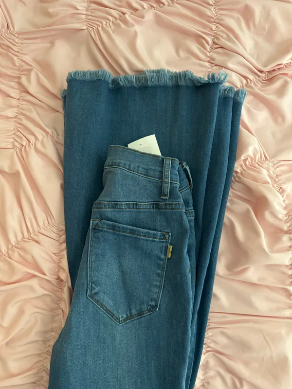 Vibrant Miu Brand New Boutique Bell Bottom Jeans - Image 2