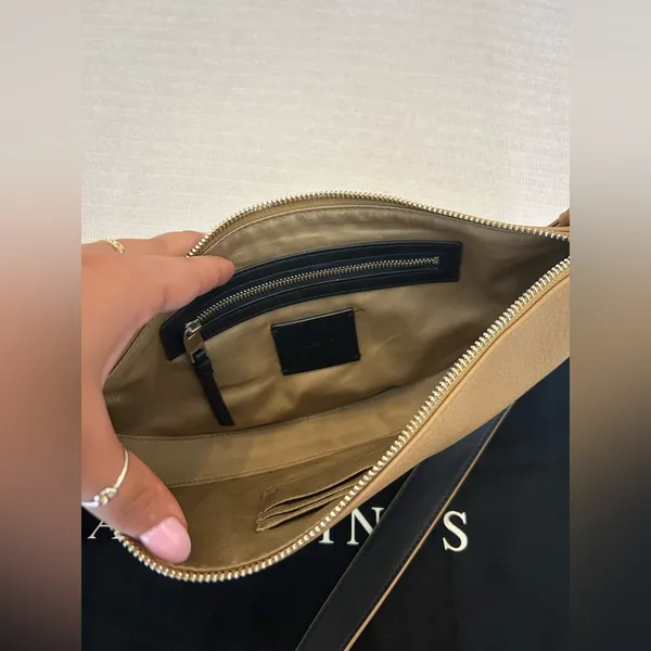 ALLSAINTS Half Moon Leather Crossbody Bag - Image 7