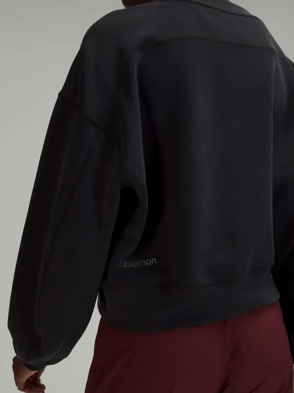 Lululemon Perfectly Oversized Cropped Crew Pullover in Black - Image 3