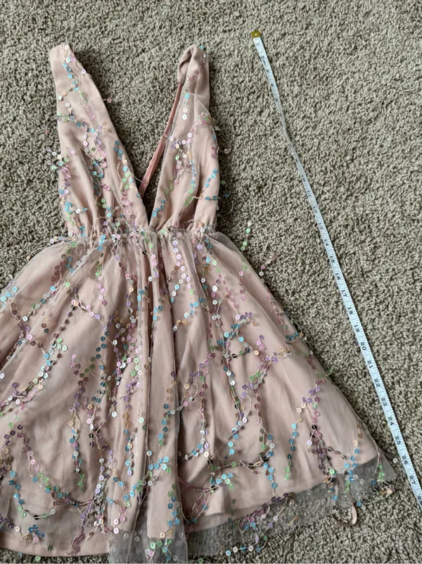 Hello Molly Try Your Luck Sequin Dress Multi Blush Pink Size 8 NWT $99.95 - Image 7