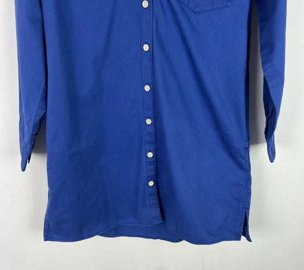 NWT Madewell Mini Shirtdress in Regenerative Chino Long Sleeve Blue Size Small S - Image 4
