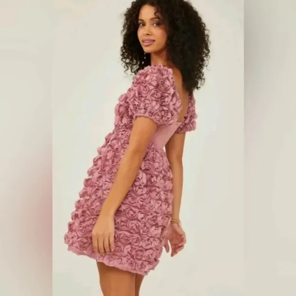Altar’d State Krystal Rosette Textured Floral Mini Dress - Image 2