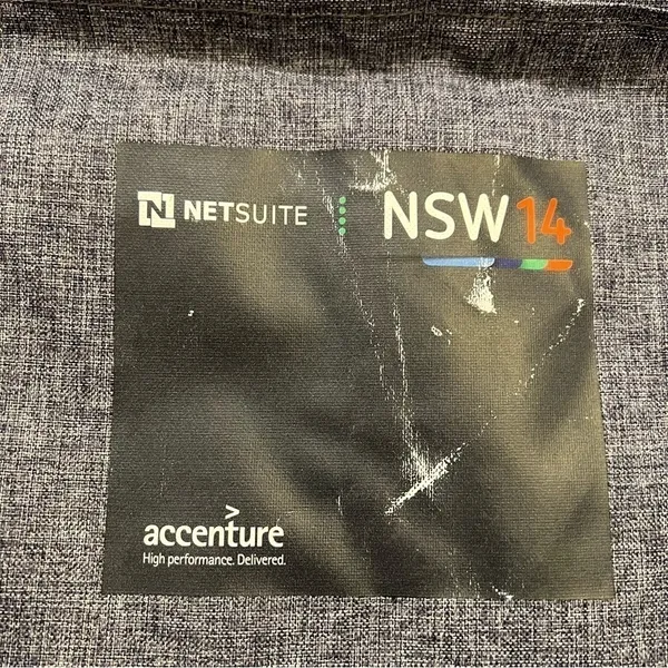 Leed's Foldover Tote Bag Shoulder Bag Gray Blue Netsuite NSW 14 Accenture Pocket - Image 3