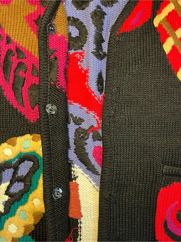 Vintage Lisa Nichols Marisa Christina Heart Rose Knit Sweater Vest Medium Art to - Image 3