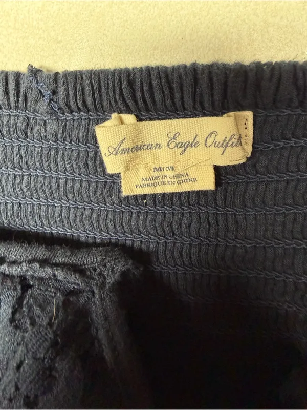 American Eagle Outfitters Navy Lace-Detail Dress - Image 6