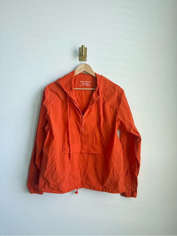 Outdoor Voices Water Resistant Hooded Quarter Zip Pullover Orange Size M - Image 5