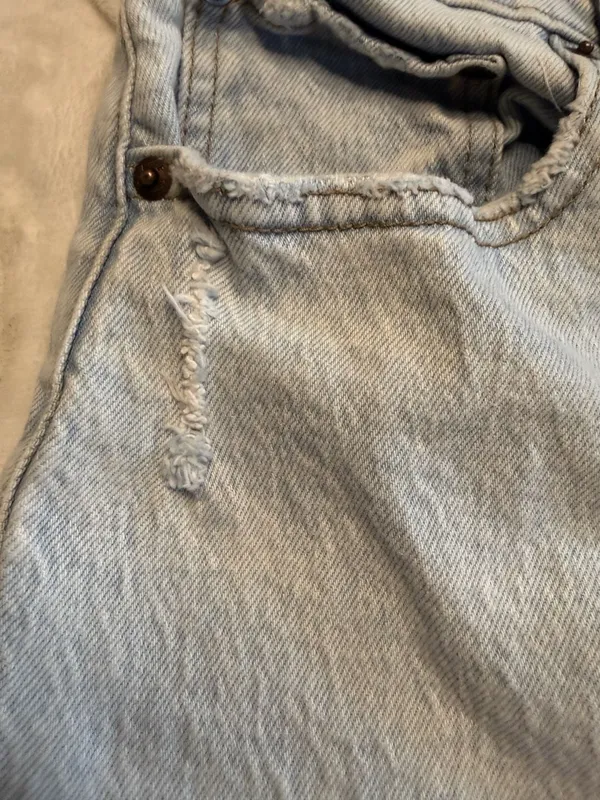 Abercrombie & Fitch Ultra High Rise Straight Leg Distressed Jeans - Image 4