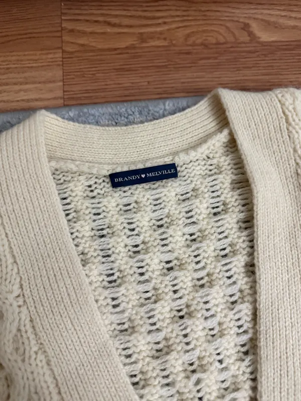 Brandy Melville Eva Heavy Wool Cable Knit Cardigan - Image 3