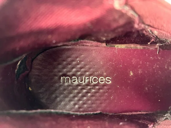 Maurices Womens Bridget Ankle Booties 8 Burgundy Slip-On Closed Toe Suede Casual - Image 3