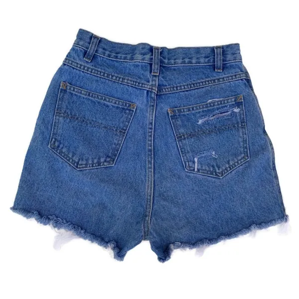 Vintage Honors Distressed Blue Denim Shorts - Image 2