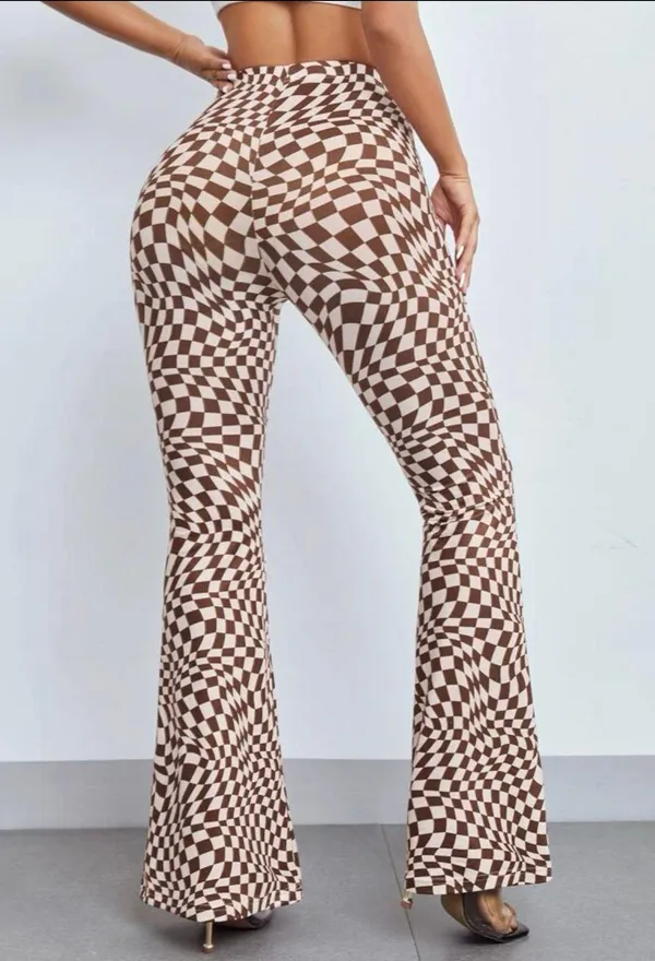 Checkered Flare Pants - Image 3