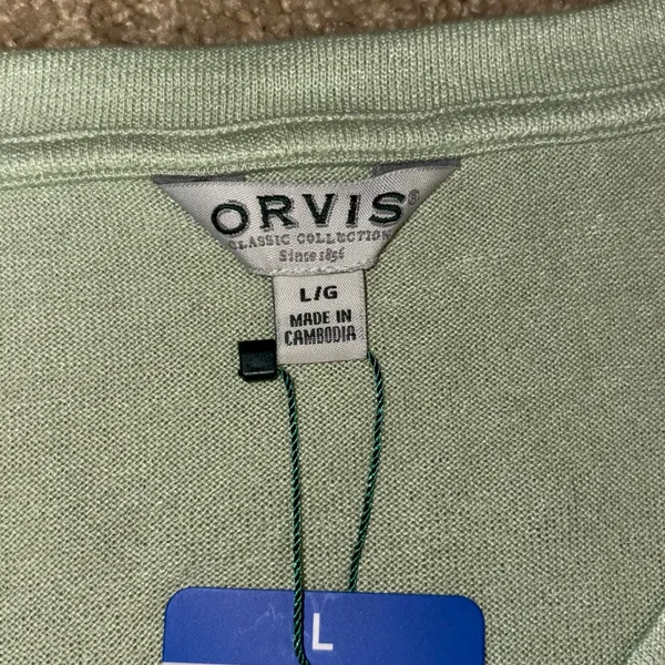 Orvis Classic Collection‎ V-Neck Cap Sleeve Top Lightweight Tee Shirt green L - Image 3