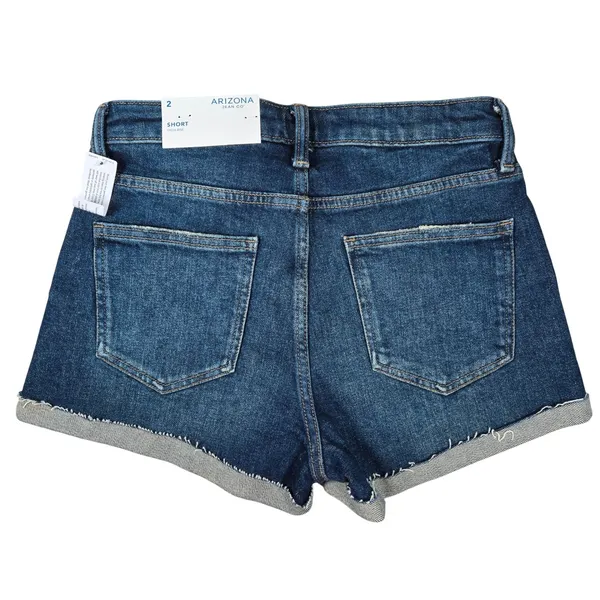 Arizona Jean Co High Rise Denim‎ Shorts Womens Size 2 2.5 Inch Inseam Cuffed - Image 2
