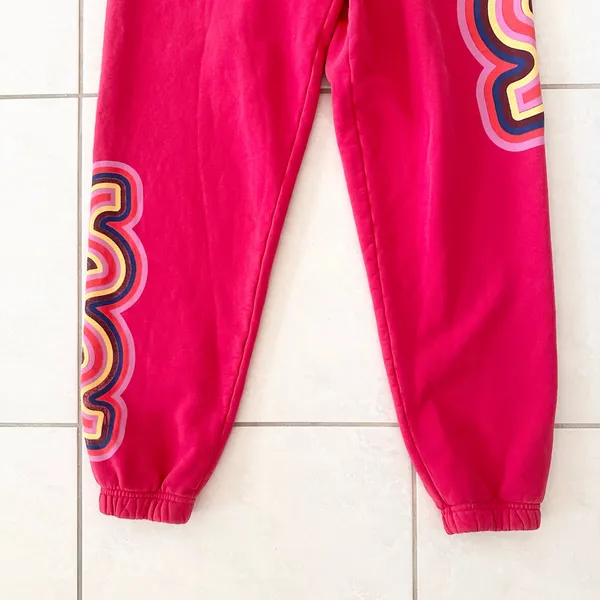 Spirit Jersey Red Jogger Sweatpants Rainbow Wave Swirl Rainbow Medium - Image 3