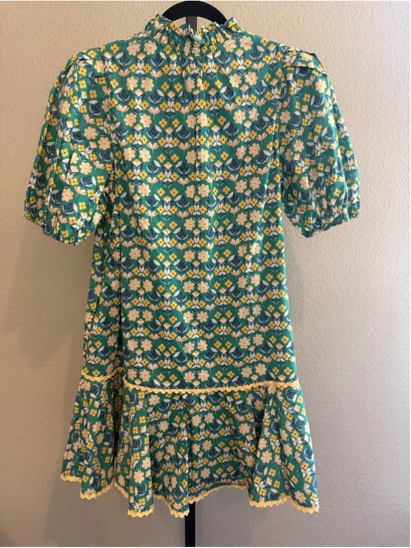 Entro Women's Garden Mini DressDress in Green Size S - Image 5